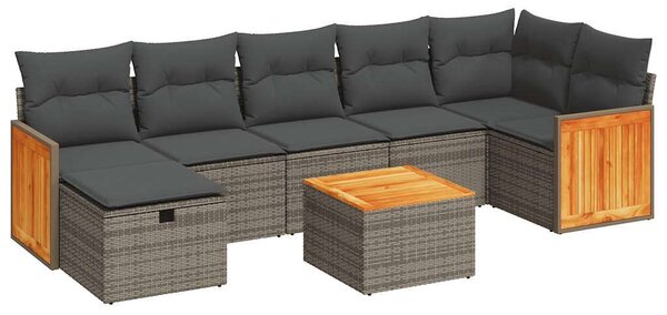 VidaXL Polyrattan Kerti Ülőgarnitúra - 8 részes - Szürke