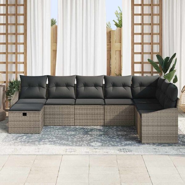 VidaXL Kanapé Szett párnával 9 pcs polirattan