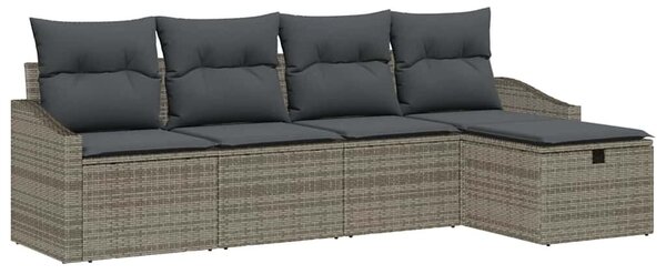 VidaXL Kanapé Szett 5 db Szürke polirattan