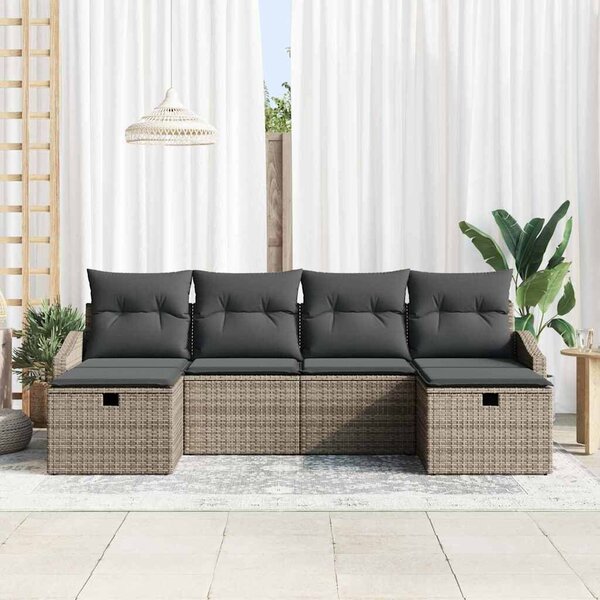 VidaXL Kanapé Szett párnával 6 pcs polirattan