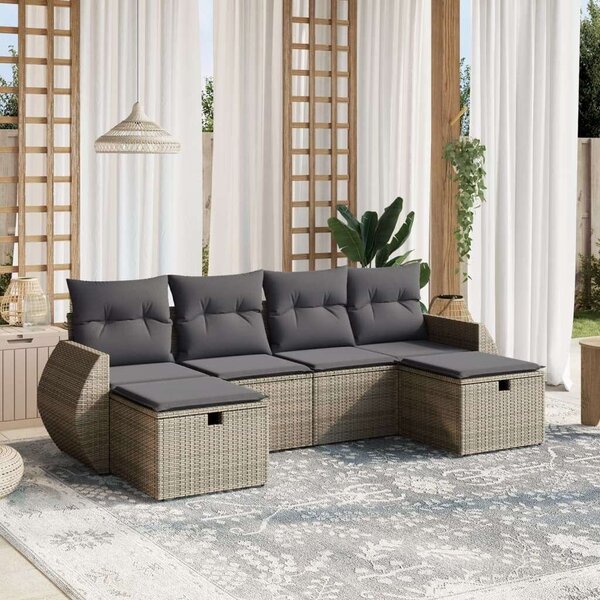 Polyrattan Kerti Ülőgarnitúra - 6 Részes Szett