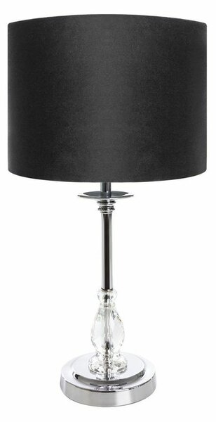 Monik asztali lámpa bársony búrával Fekete/ezüst 30x30x53 cm