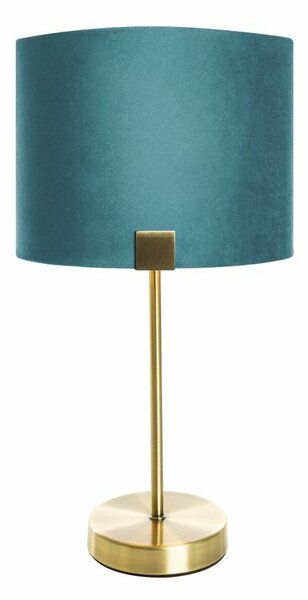 Ezra asztali lámpa bársony búrával Türkiz/arany 27x27x46 cm