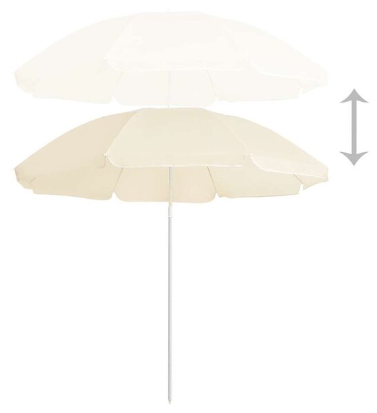 Homokszínű kültéri napernyő acél rúddal 180 cm