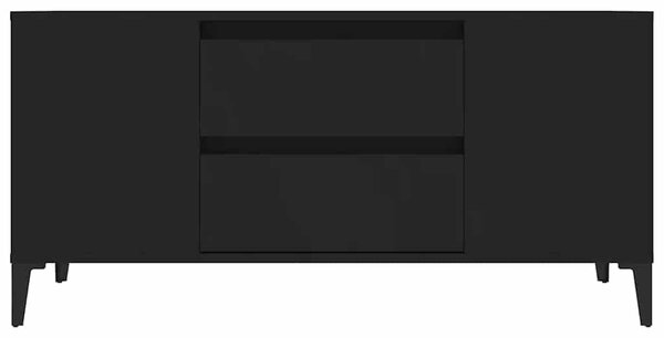 Fekete szerelt fa TV-szekrény 102x44,5x50 cm