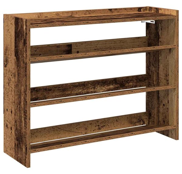 Antik fa szerelt fa cipőtartó 80x25x62 cm