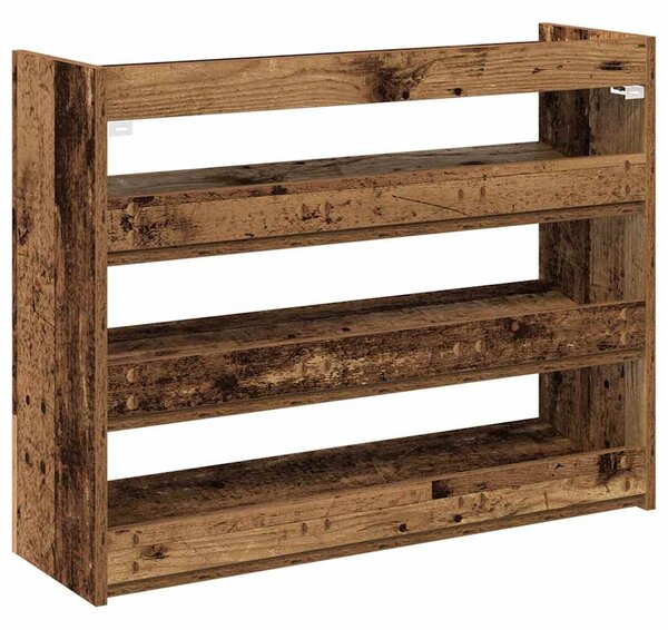 Antik fa szerelt fa cipőtartó 80x25x62 cm