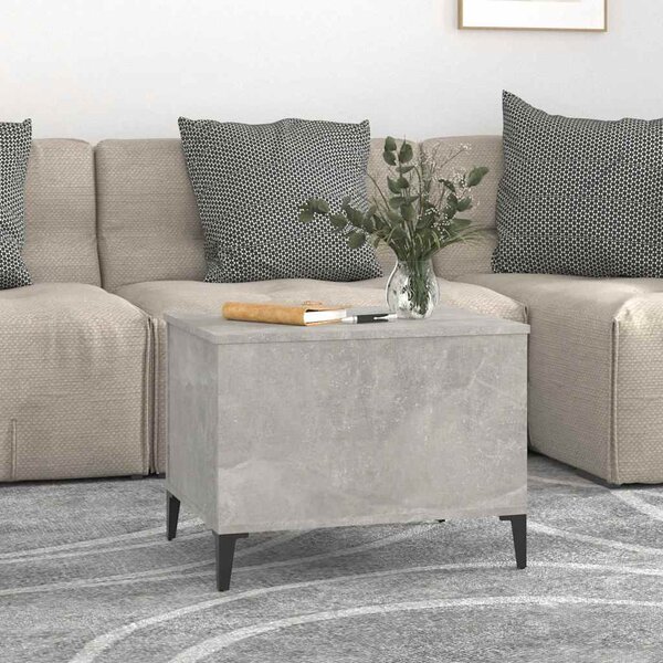Betonszürke szerelt fa dohányzóasztal 60 x 44,5 x 45 cm