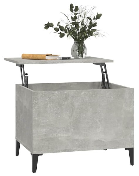 Betonszürke szerelt fa dohányzóasztal 60 x 44,5 x 45 cm