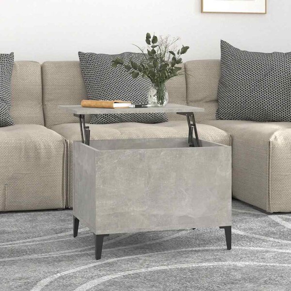 Betonszürke szerelt fa dohányzóasztal 60 x 44,5 x 45 cm