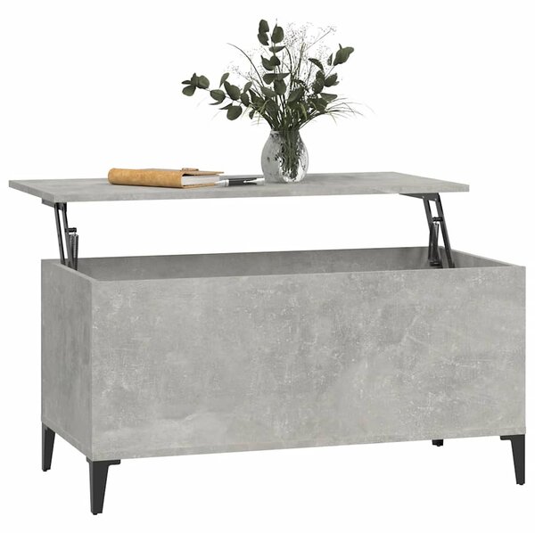 Betonszürke szerelt fa dohányzóasztal 90x44,5x45 cm