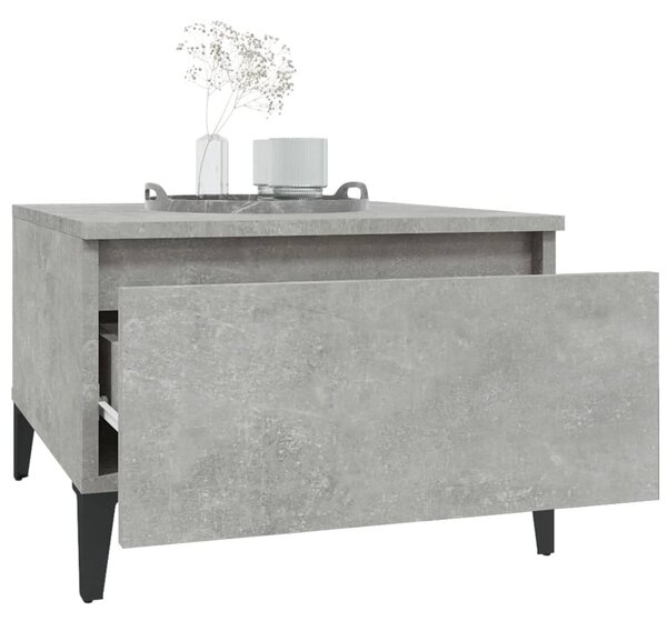 Betonszürke szerelt fa dohányzóasztal 90x49x45 cm