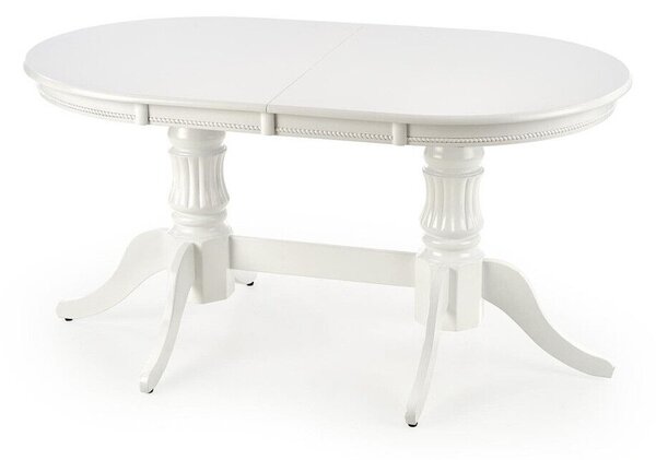 Asztal Houston 778, Fehér, 77x90x150cm, Hosszabbíthatóság, Közepes sűrűségű farostlemez, Váz anyaga