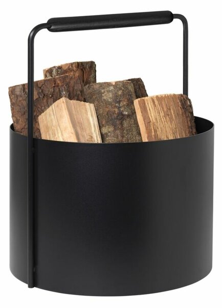 ASHI fekete tölgy 35cm átmerőjű fém tűzifa tároló kosár
