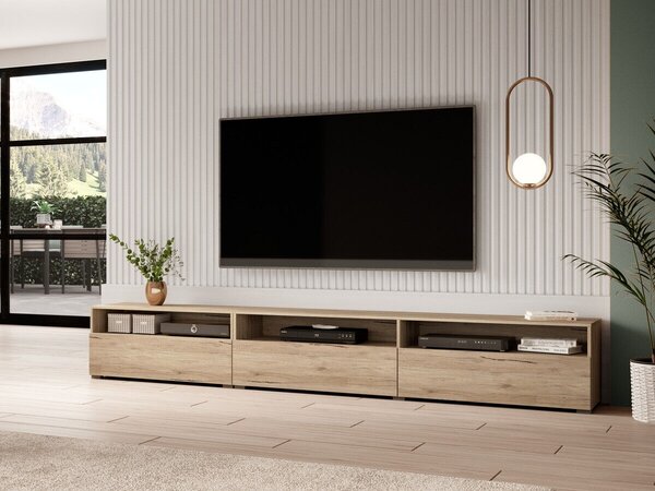 TV-állvány Serodeu 105, Laminált forgácslap, 40x270x41cm, San remo tölgy
