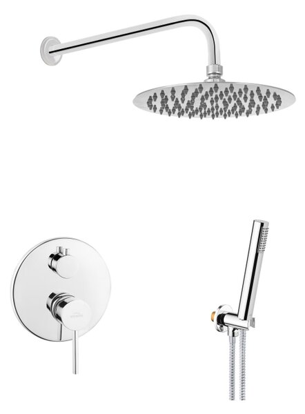 Invena Dafni, rejtett zuhanygarnitúra esőzuhanyfejjel 25 cm, fényes króm, INV-BS-88-0O2-A