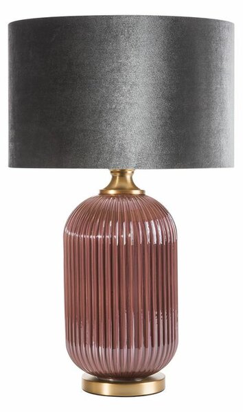 Marita asztali lámpa bársony búrával Bordó/ezüst 41x65 cm