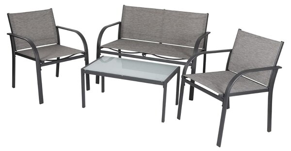 Kerti LOUNGE szett székekkel, paddal és asztallal, szürke