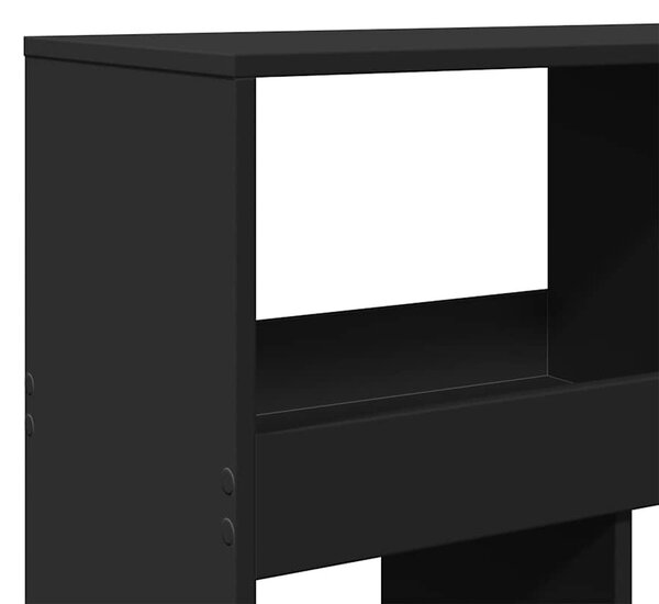 Fekete szerelt fa térelválasztó 100 x 33 x 125,5 cm
