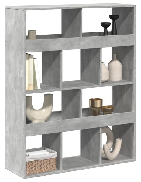 Betonszürke szerelt fa térelválasztó 100 x 33 x 125,5 cm