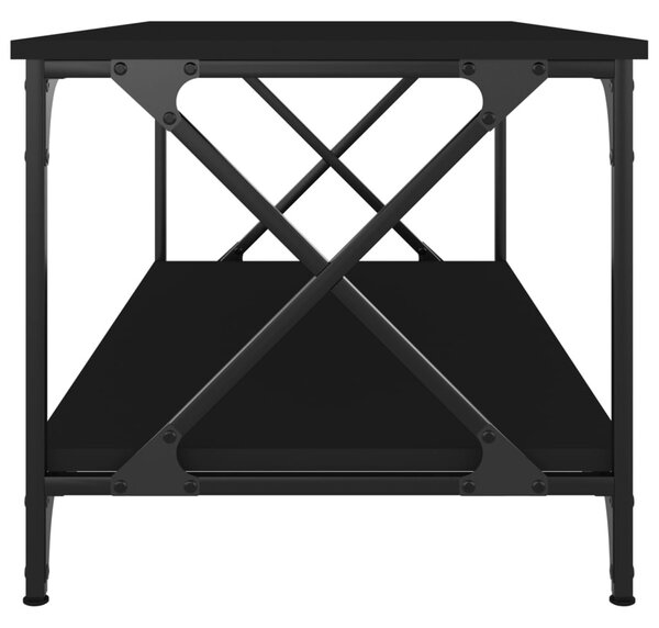 Fekete szerelt fa dohányzóasztal 100 x 50 x 45 cm