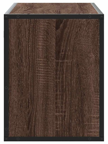 Barna tölgy színű szerelt fa és fém TV-szekrény 100x31x39,5 cm