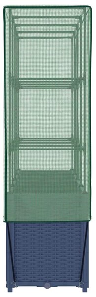 Rattan hatású magaságyás üvegháztakaróval 160 x 40 x 153 cm