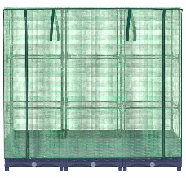 Rattan hatású magaságyás üvegháztakaróval 120 x 40 x 123 cm
