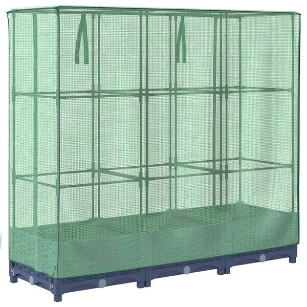 Rattan hatású magaságyás üvegháztakaróval 120 x 40 x 123 cm