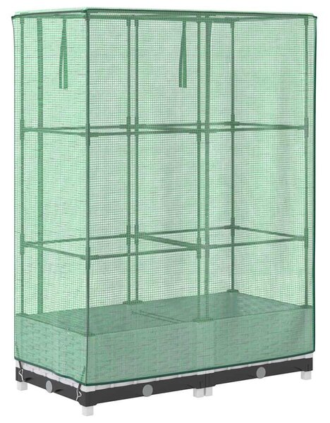 Rattan megjelenésű magaságyás melegháztakaróval 80x40x123 cm