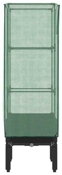 Rattan megjelenésű magaságyás melegháztakaróval 40x40x140 cm