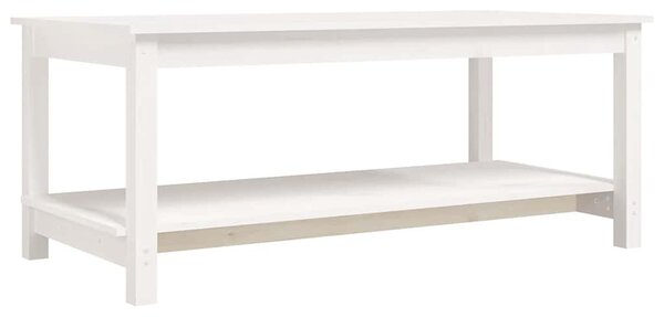 Fehér tömör fenyőfa dohányzóasztal 110 x 55 x 45 cm