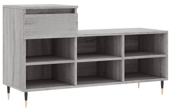 Szürke sonoma színű szerelt fa cipősszekrény 102x36x60 cm