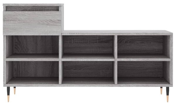 Szürke sonoma színű szerelt fa cipősszekrény 102x36x60 cm