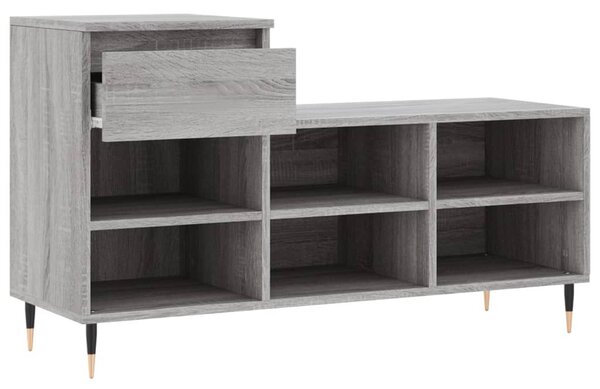 Szürke sonoma színű szerelt fa cipősszekrény 102x36x60 cm