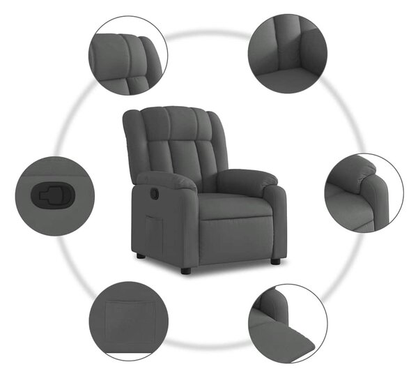 Sötétszürke szövet dönthető fotel
