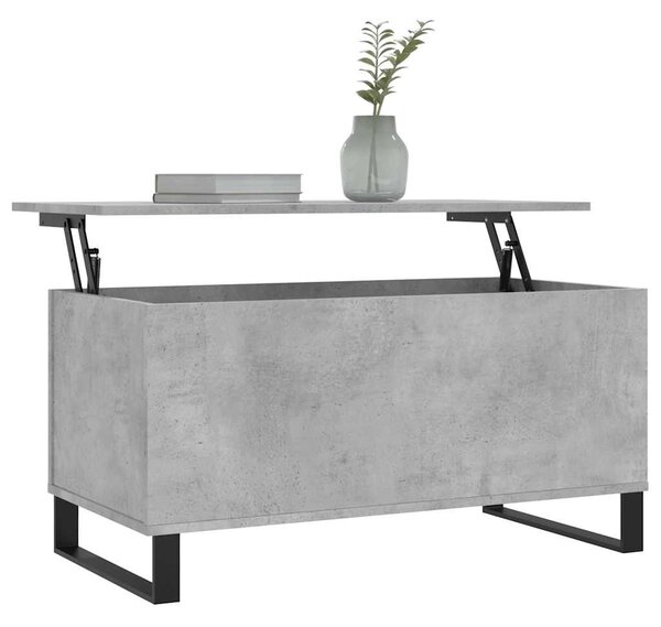 Betonszürke szerelt fa dohányzóasztal 90x44,5x45 cm
