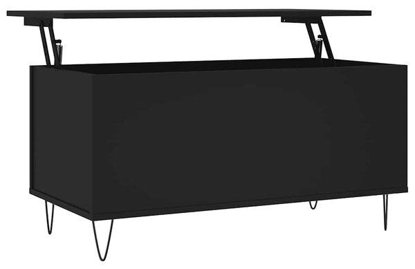 Fekete szerelt fa dohányzóasztal 90x44,5x45 cm