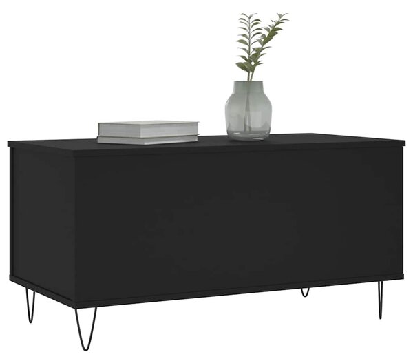 Fekete szerelt fa dohányzóasztal 90x44,5x45 cm