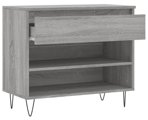 Szürke sonoma színű szerelt fa cipősszekrény 70x36x60 cm