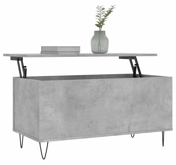Betonszürke szerelt fa dohányzóasztal 90x44,5x45 cm