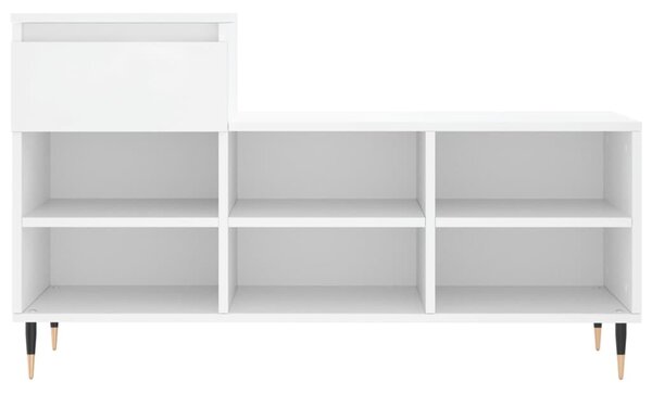 Fehér szerelt fa cipősszekrény 102x36x60 cm