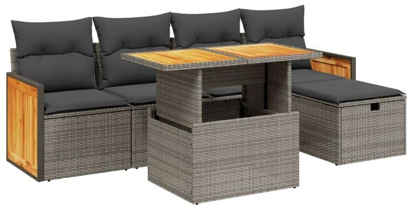 Polyrattan Kerti Ülőgarnitúra - 6 részes szett