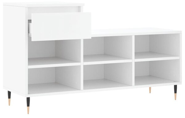 Fehér szerelt fa cipősszekrény 102x36x60 cm