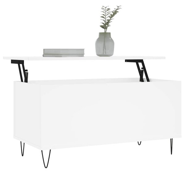 Fehér szerelt fa dohányzóasztal 90x44,5x45 cm