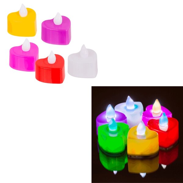LED teamécses szív alakú HEARTS, szett 6 db