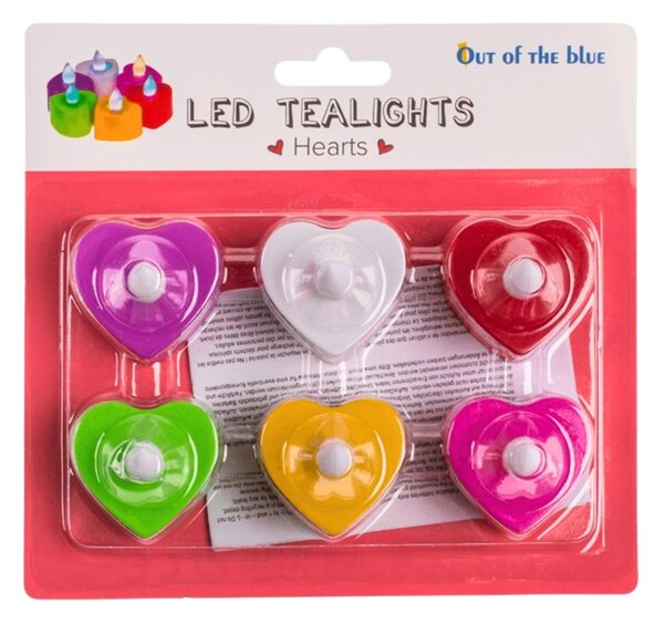LED teamécses szív alakú HEARTS, szett 6 db