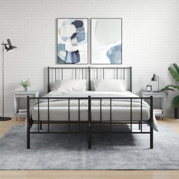 2 db betonszürke szerelt fa éjjeliszekrény 40 x 35 x 50 cm