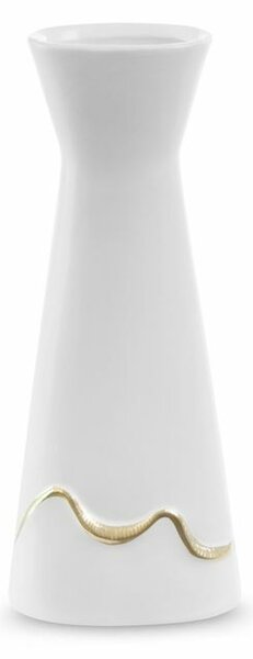 Ebru1 kerámia váza Fehér/arany 10x6x25 cm