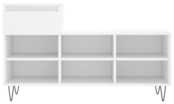 Fehér szerelt fa cipősszekrény 102x36x60 cm